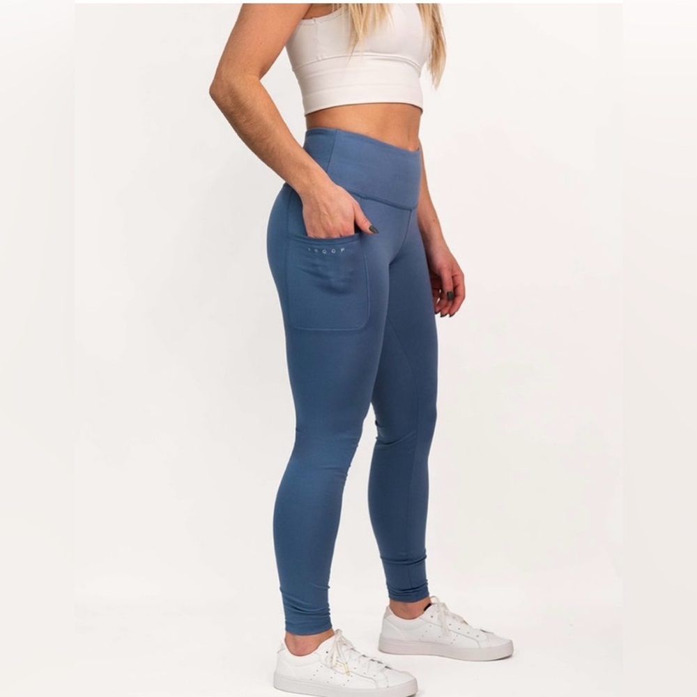 EUC Troop Sustainable Leggings in Steel Blue Sz S